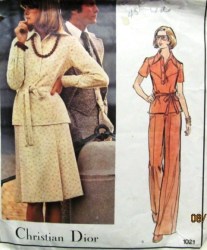 1021 DIOR 70S COLLAR SS-LS TOP,A-SKIRT,PANTS,LABEL PATTERN 12